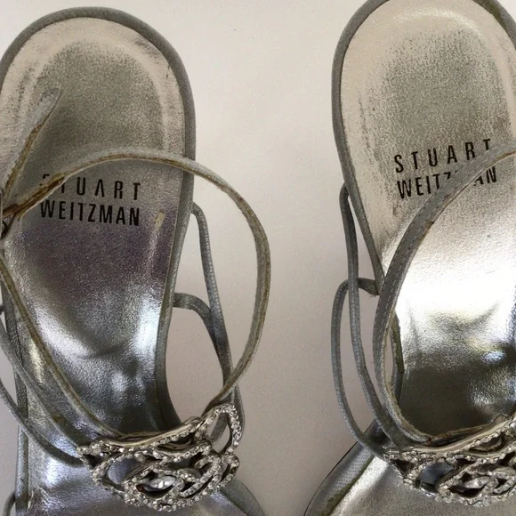 STUART WEITZMAN CRYSTAL FLOWER SANDALS SIZE 6 - Picture 6 of 16